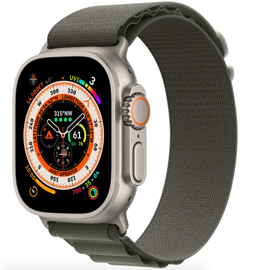 Умные часы Apple Watch Ultra GPS+Cellular 49mm Titanium Case with Starlight Green Loop (EU) в Челябинске купить по недорогим ценам с доставкой