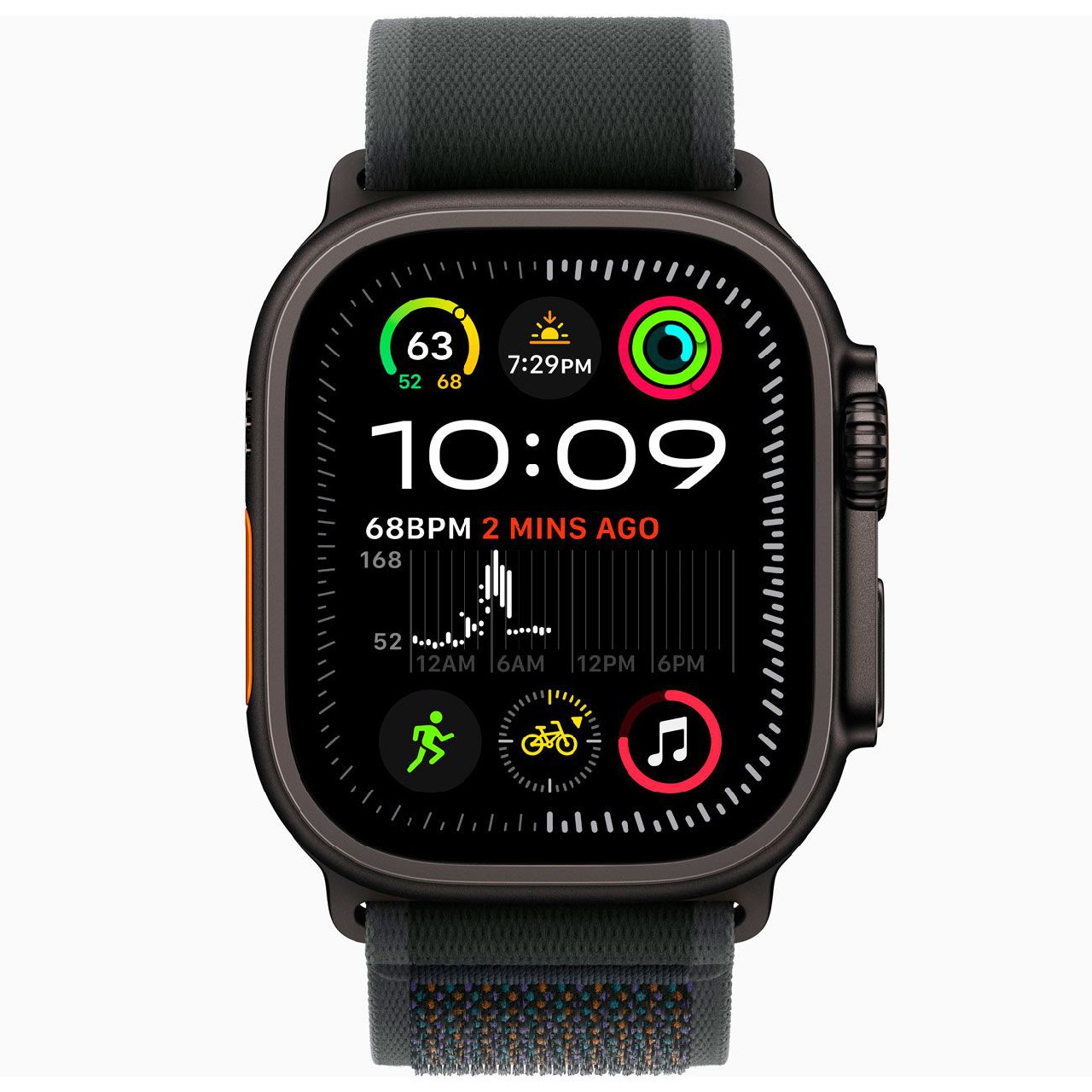 Умные часы Apple Watch Ultra 2 GPS+Cellular 49mm Black Titanium Case with Black Trail Loop (EU) в Челябинске купить по недорогим ценам с доставкой