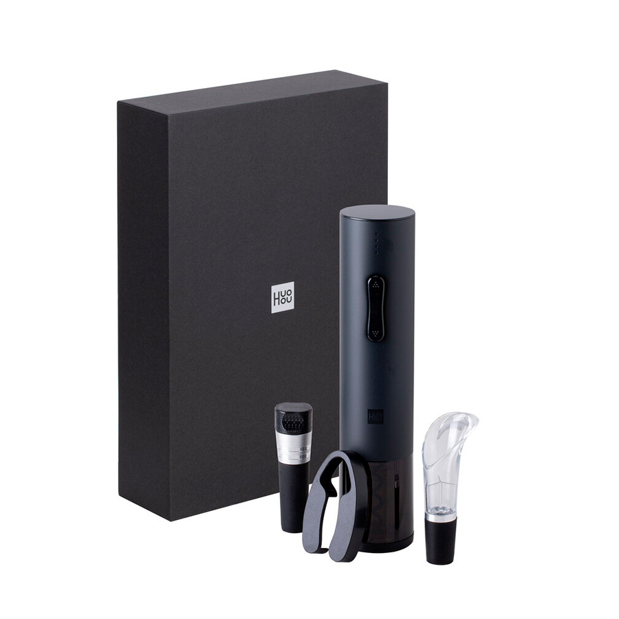 Штопор электрический HUOHOU Electric Wine Bottle Opener Basic 4 в 1, черный (HU0047) в Челябинске купить по недорогим ценам с доставкой