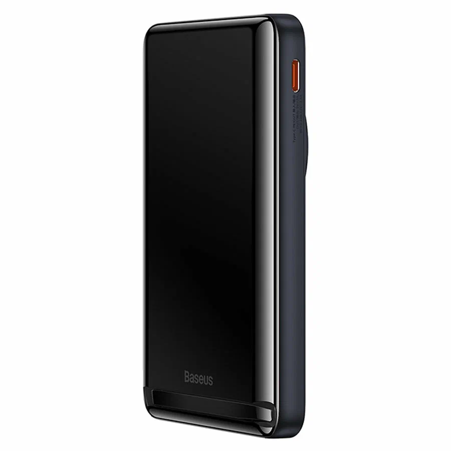 Внешний аккумулятор Baseus Magnetic Bracket Wireless Fast Charge 20W, 10000mAh, черный (PPCX000203) в Челябинске купить по недорогим ценам с доставкой