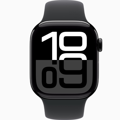 Умные часы Apple Watch Series 10 46mm Jet Black Aluminium with Black Sport Band в Челябинске купить по недорогим ценам с доставкой