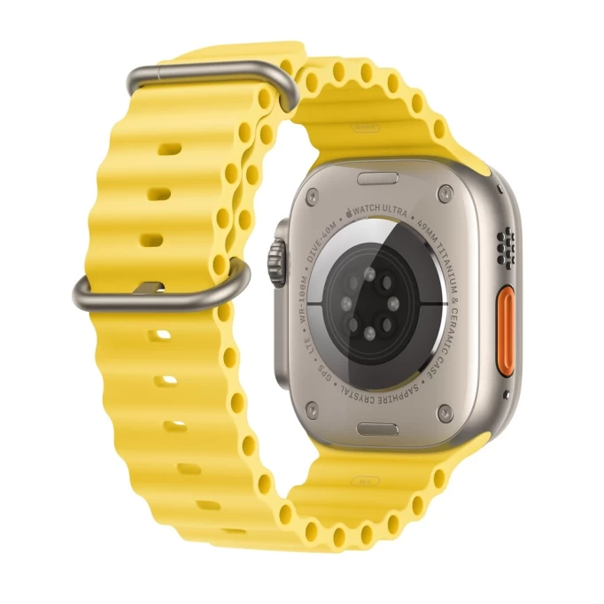 Умные часы Apple Watch Ultra GPS+Cellular 49mm Titanium Case with Yellow Ocean Band (EU) в Челябинске купить по недорогим ценам с доставкой