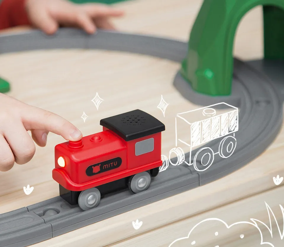 Железная дорога Mitu Track building block sound and light train MTWJ03MT в Челябинске купить по недорогим ценам с доставкой
