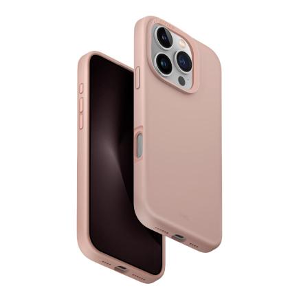 Накладка UNIQ Lino Hue для iPhone 16 Pro Max (с MagSafe) (Розовый)