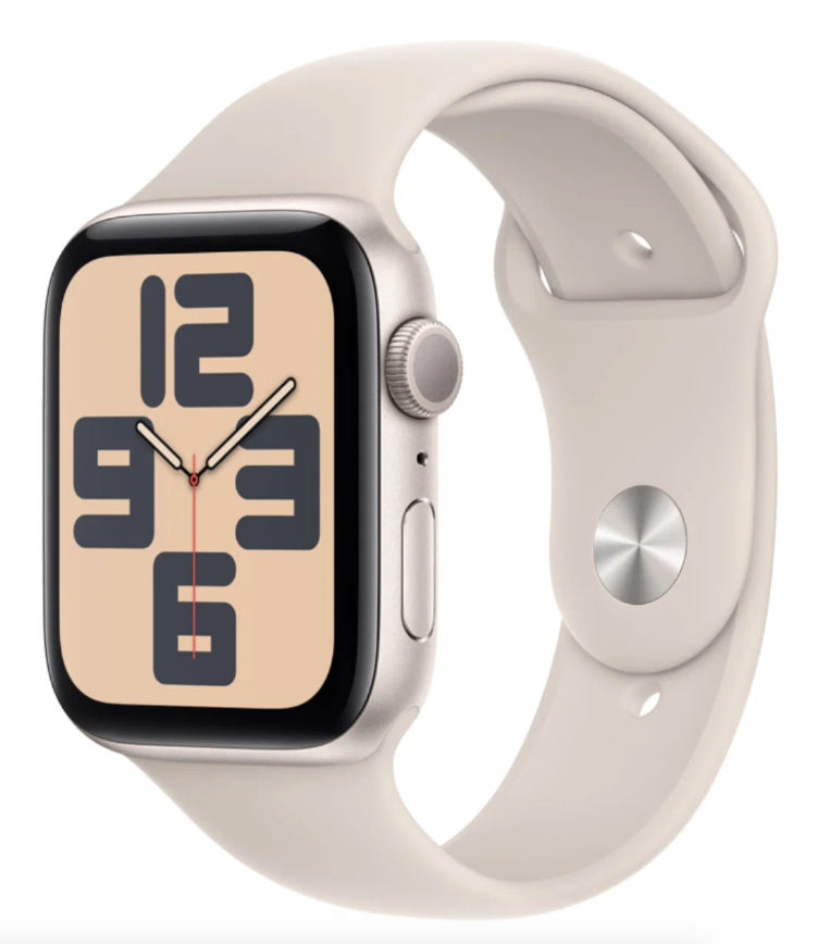 Умные часы Apple Watch SE (2023) 44mm Starlight Aluminium Case with Starlight Sport Band (EU) в Челябинске купить по недорогим ценам с доставкой