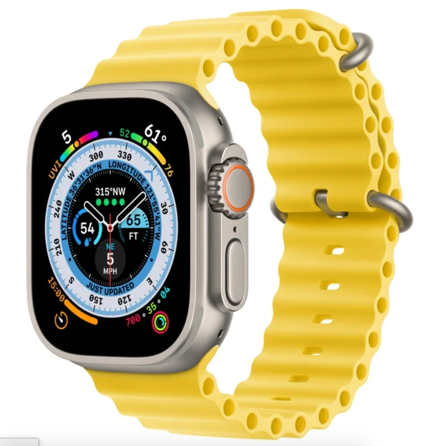 Умные часы Apple Watch Ultra GPS+Cellular 49mm Titanium Case with Yellow Ocean Band (EU) в Челябинске купить по недорогим ценам с доставкой
