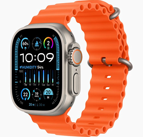 Умные часы Apple Watch Ultra 2 GPS+Cellular 49mm Titanium Case with Orange Ocean Band (EU) в Челябинске купить по недорогим ценам с доставкой