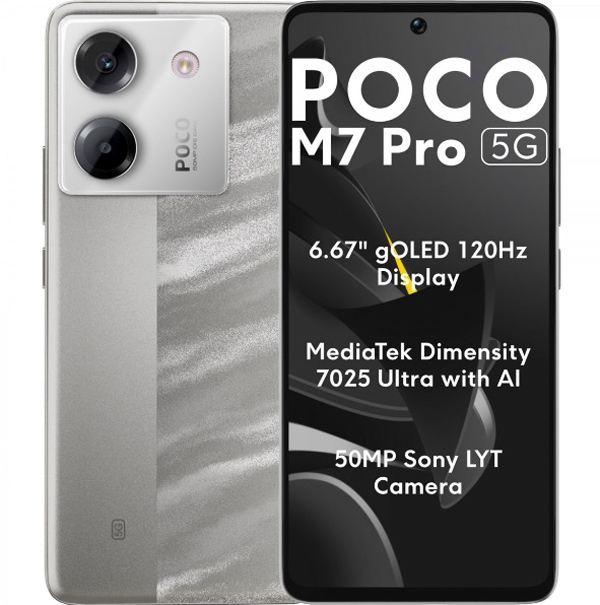 Смартфон Xiaomi POCO M7 Pro 5G 12/256Gb, Silver в Челябинске купить по недорогим ценам с доставкой