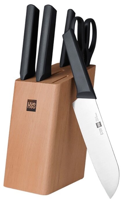 Набор Xiaomi Fire kitchen, 4 ножа и ножницы с подставкой (HU0058) в Челябинске купить по недорогим ценам с доставкой