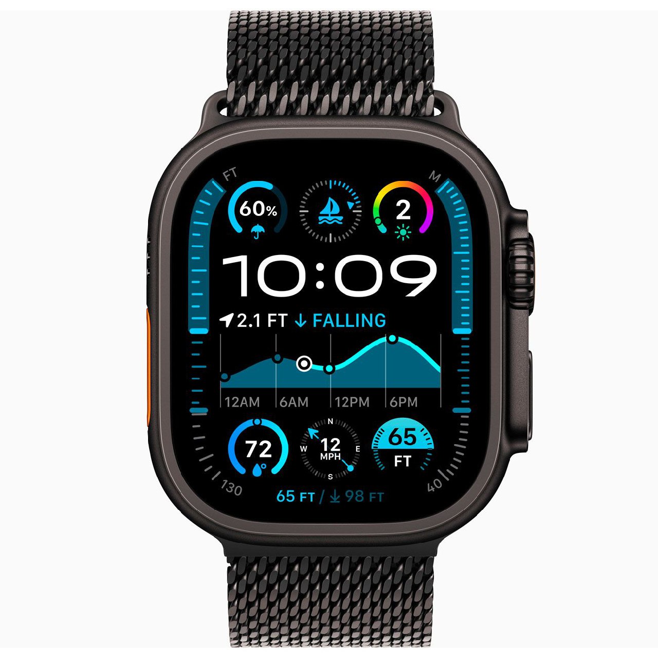 Умные часы Apple Watch Ultra 2 GPS+Cellular 49mm Black Titanium Case with Black Milanese Loop (EU) в Челябинске купить по недорогим ценам с доставкой