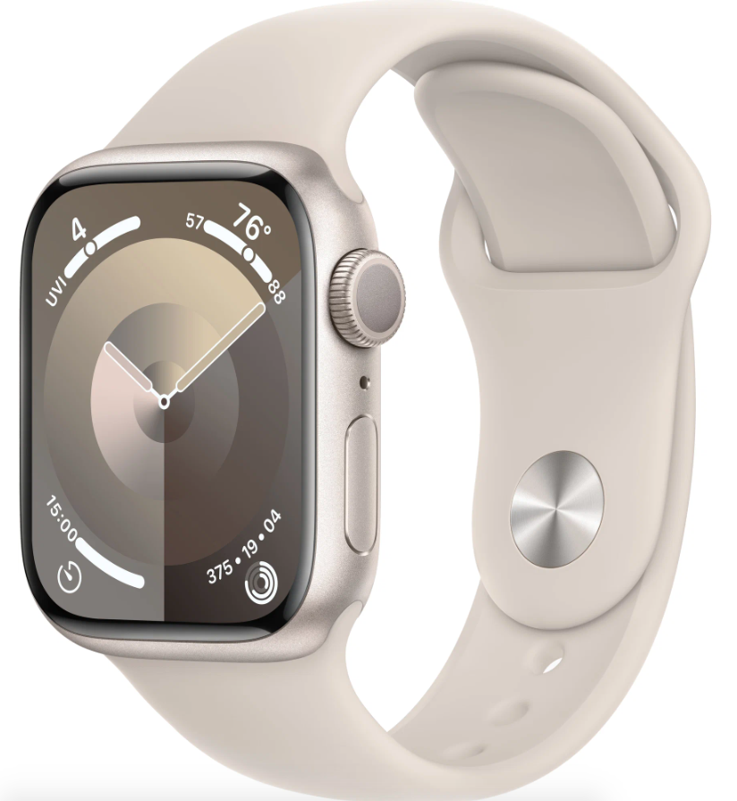 Умные часы Apple Watch Series 9 41mm Starlight Aluminium Case with Starlight Sport Band в Челябинске купить по недорогим ценам с доставкой