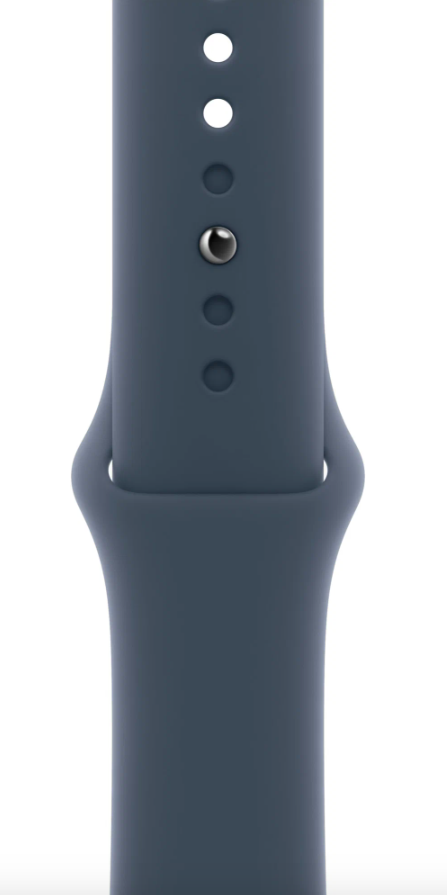 Умные часы Apple Watch Series 9 45mm Silver Aluminum Case with Blue Sport Band в Челябинске купить по недорогим ценам с доставкой