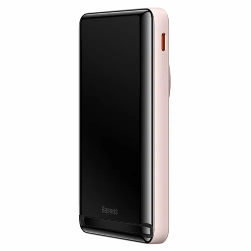 Внешний аккумулятор Baseus Magnetic Bracket Wireless Fast Charge 20W, 10000mAh, розовый (PPCX000204) в Челябинске купить по недорогим ценам с доставкой
