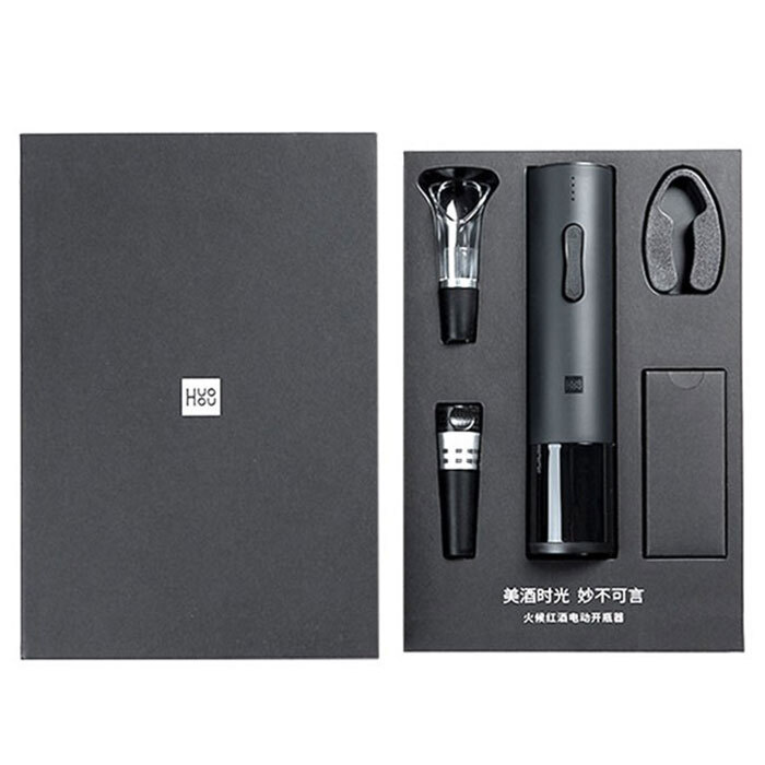 Штопор электрический HUOHOU Electric Wine Bottle Opener Basic 4 в 1, черный (HU0047) в Челябинске купить по недорогим ценам с доставкой