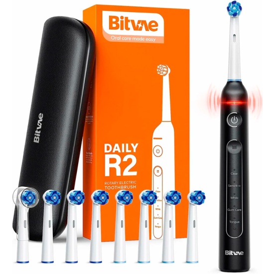 Электрическая зубная щетка Bitvae R2 Rotary E-Toothbrush, черная в Челябинске купить по недорогим ценам с доставкой