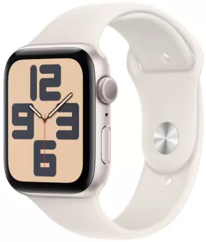 Умные часы Apple Watch SE (2024) 44mm Starlight Aluminium Case with Starlight Sport Band (EU) в Челябинске купить по недорогим ценам с доставкой