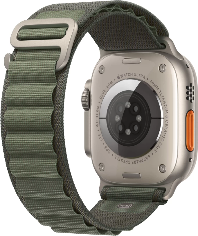 Умные часы Apple Watch Ultra GPS+Cellular 49mm Titanium Case with Starlight Green Loop (EU) в Челябинске купить по недорогим ценам с доставкой