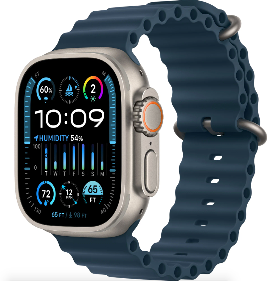 Умные часы Apple Watch Ultra 2 GPS+Cellular 49mm Titanium Case with Blue Ocean Band (EU) в Челябинске купить по недорогим ценам с доставкой