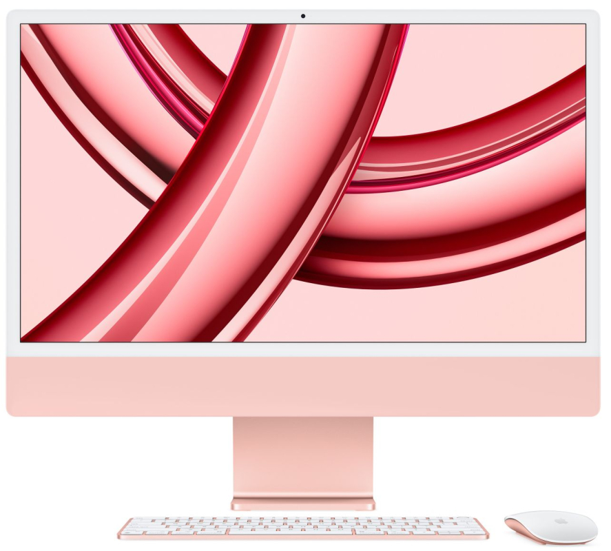 Apple iMac 24" Retina 4,5K, (M3 8C CPU, 8C GPU), 8 ГБ, 256 ГБ SSD, розовый в Челябинске купить по недорогим ценам с доставкой