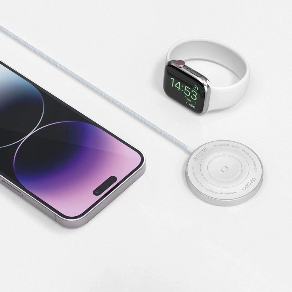 Беспроводное зарядное устройство 2 в 1 Deppa MagSafe Charger 18W в Челябинске купить по недорогим ценам с доставкой