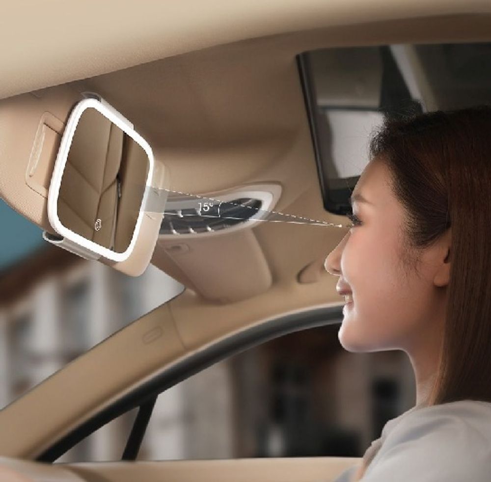 Автомобильное зеркало для макияжа Baseus Delicate Queen Car Touch Mirror с подсветкой (CRBZJ01-02) в Челябинске купить по недорогим ценам с доставкой
