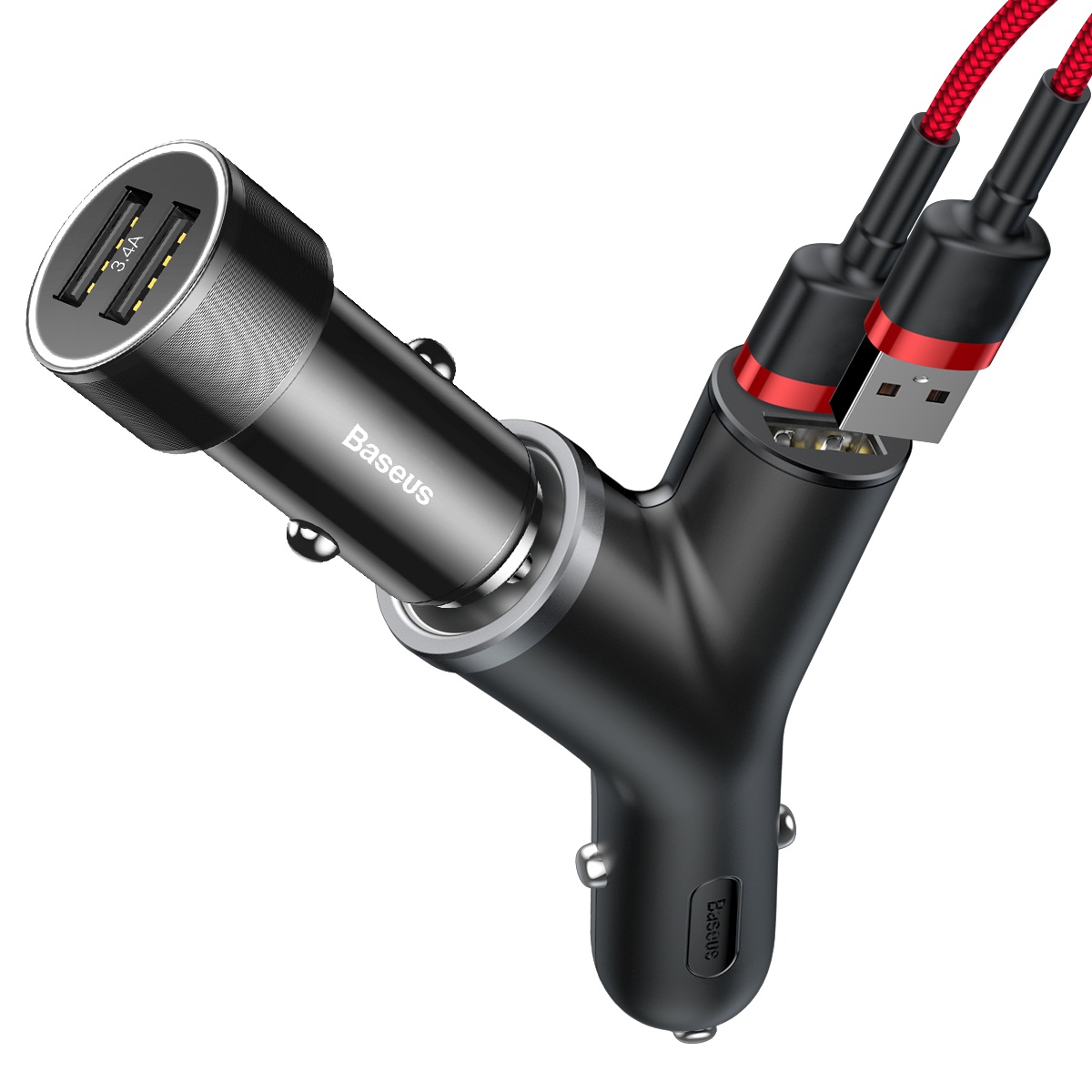 АЗУ Baseus Y-shape Dual USB Car Charger with Cigarette Extended Port в Челябинске купить по недорогим ценам с доставкой