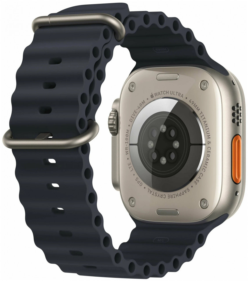 Умные часы Apple Watch Ultra GPS+Cellular 49mm Titanium Case with Midnight Ocean Band (EU) в Челябинске купить по недорогим ценам с доставкой
