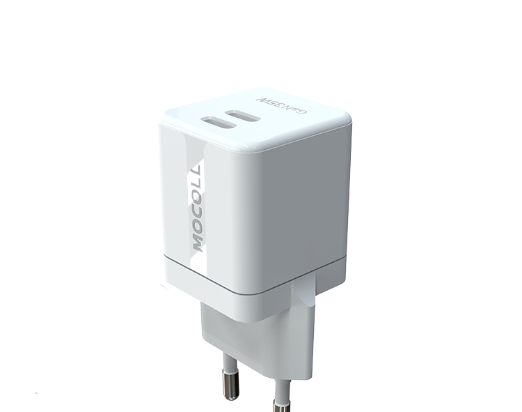 СЗУ MOCOLL Mini Fast Charge 35W, белый (USB-C and USB-C) в Челябинске купить по недорогим ценам с доставкой