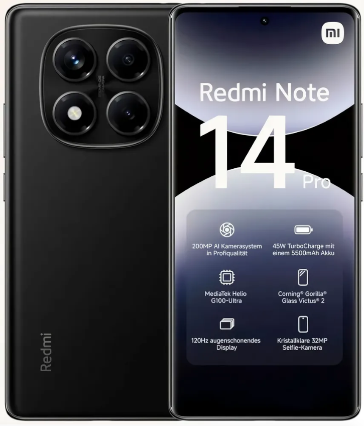 Смартфон Xiaomi Redmi Note 14 Pro 12/512Gb Black в Челябинске купить по недорогим ценам с доставкой