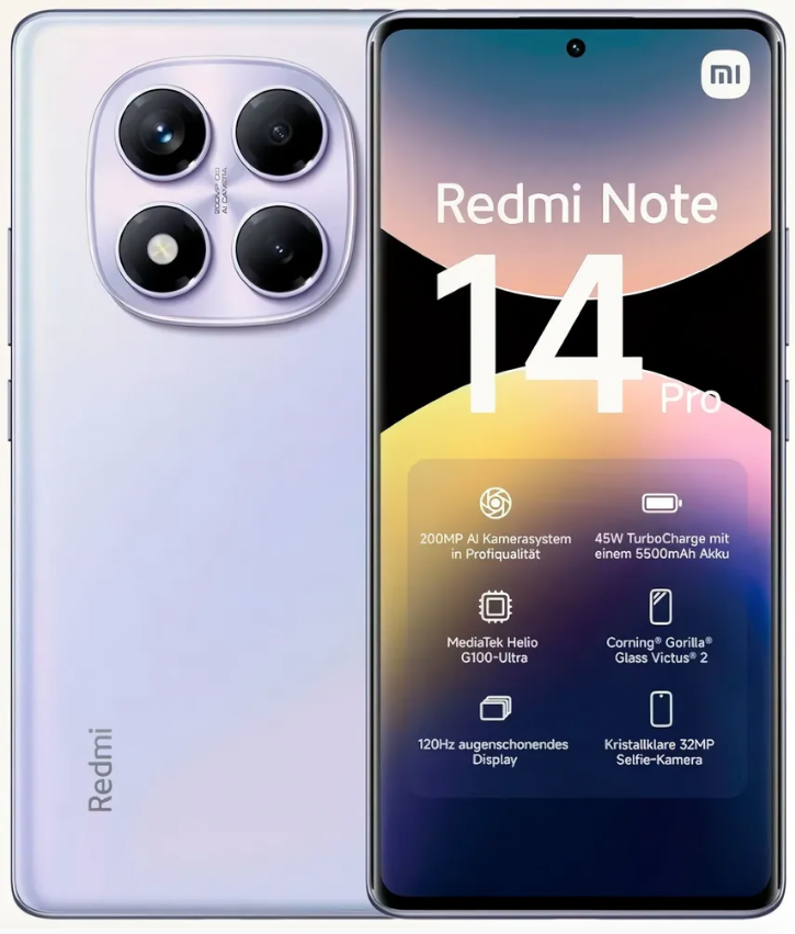 Смартфон Xiaomi Redmi Note 14 Pro 8/256Gb Aurora Purple в Челябинске купить по недорогим ценам с доставкой