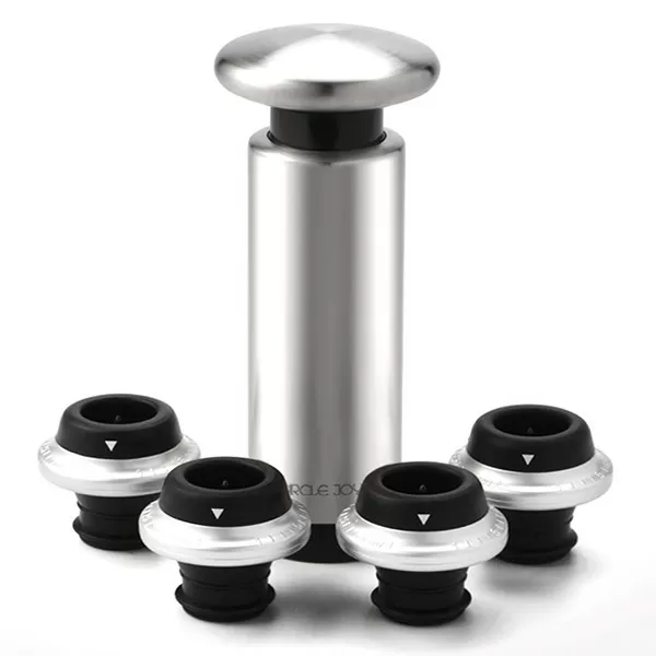 Набор для хранения вина Circle Joy Vacuum Pump With 4 Stoppers Gift Set (CJ-JS05) в Челябинске купить по недорогим ценам с доставкой