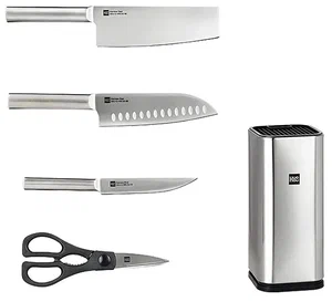 Набор Huo Hou Stainless steel kitchen Knife (3 ножа, ножницы и подставка) в Челябинске купить по недорогим ценам с доставкой