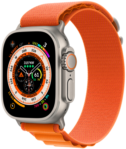 Умные часы Apple Watch Ultra GPS+Cellular 49mm Titanium Case with Starlight Orange Loop (EU) в Челябинске купить по недорогим ценам с доставкой