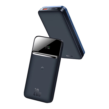 Внешний аккумулятор Baseus Magnetic Wireless Power Bank 10000mAh - 20W, синий (PPCXW10) в Челябинске купить по недорогим ценам с доставкой