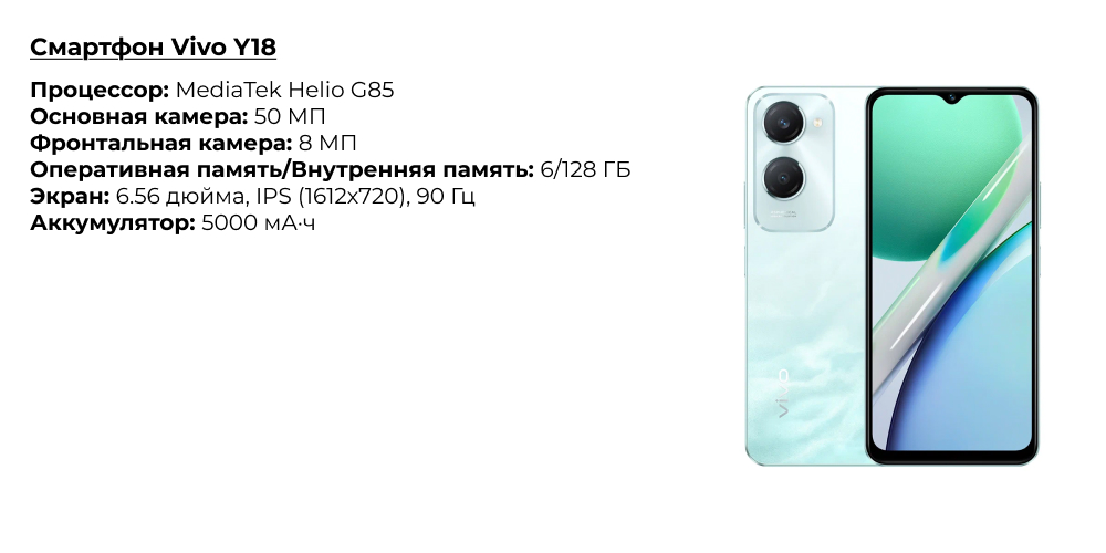 Смартфон Vivo Y18 Смартфон Vivo Y18