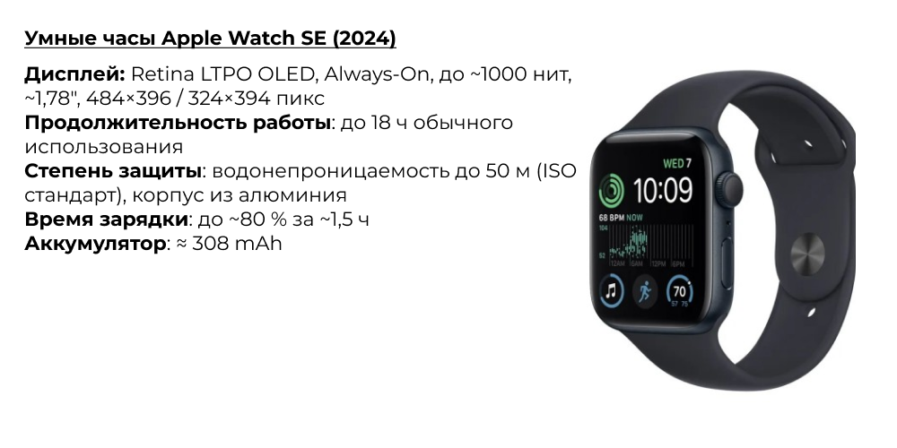 Умные часы Apple Watch SE (2024)